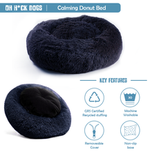Load image into Gallery viewer, Calming Donut Bed - Frenchie Blue