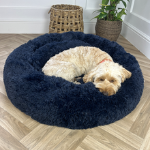 Load image into Gallery viewer, Calming Donut Bed - Frenchie Blue