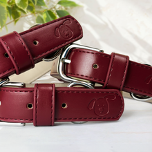 Load image into Gallery viewer, Vegan Leather Collar & Lead Set - Mum's Red Wine