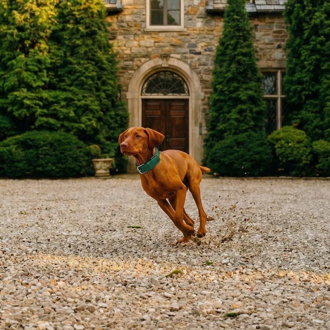 Vegan Leather Dog Collar - Racin’ Green