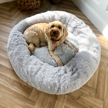 Load image into Gallery viewer, Husky Grey Calming Donut Bed
