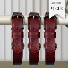 Load image into Gallery viewer, Vegan Leather Dog Collar - Wine Red
