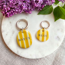 Load image into Gallery viewer, Candy Stripe Collection - Handcrafted Dog Tag - Amber
