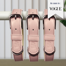 Load image into Gallery viewer, Baby Pink vegan leather dog collar and lead set
