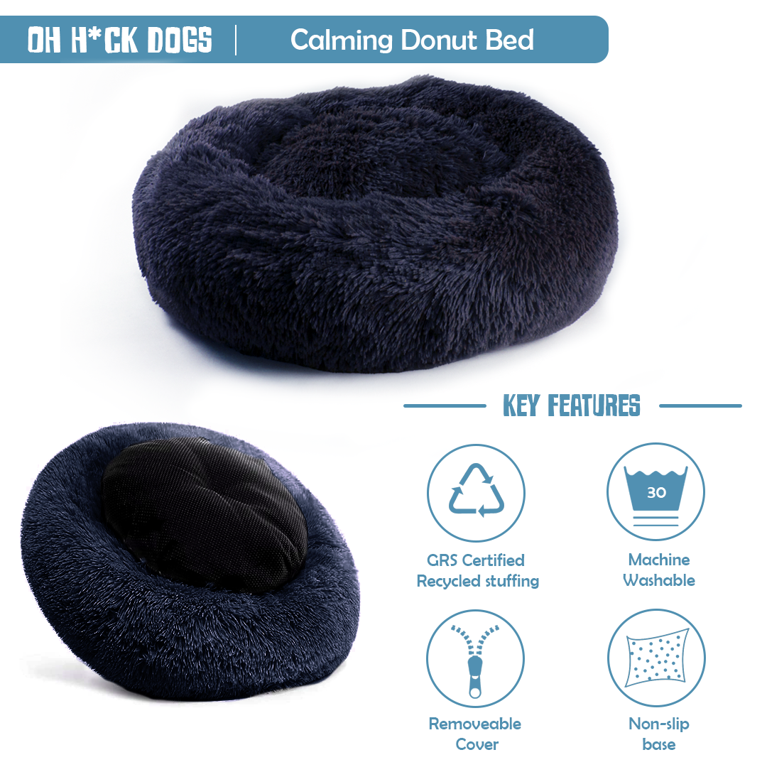 Calming Donut Bed - Frenchie Blue