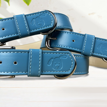 Load image into Gallery viewer, Vegan Leather Dog Collar - Carolina Blue
