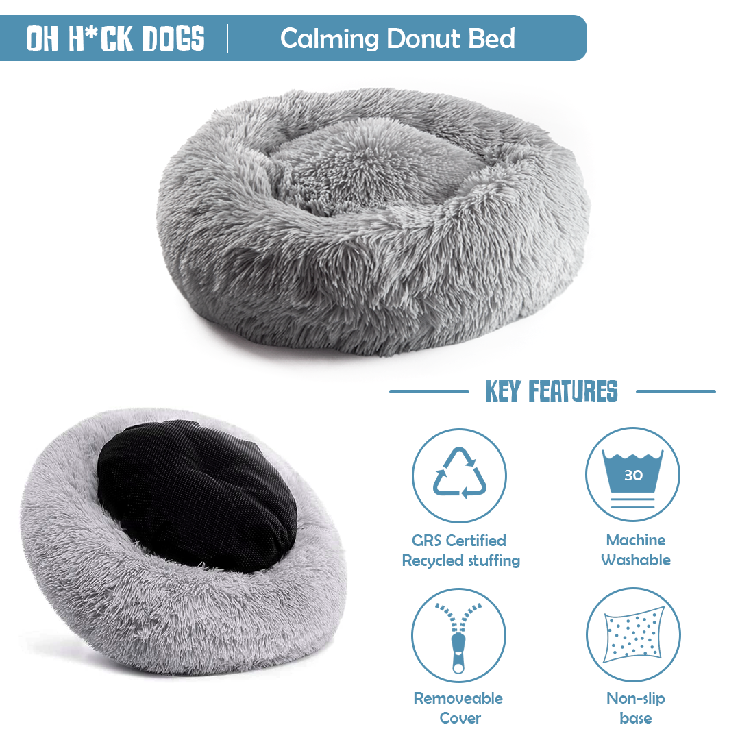 Calming Donut Bed - Husky Grey
