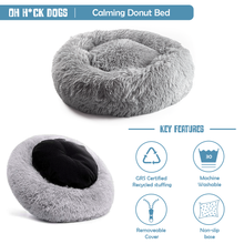 Load image into Gallery viewer, Husky Grey Calming Donut Bed
