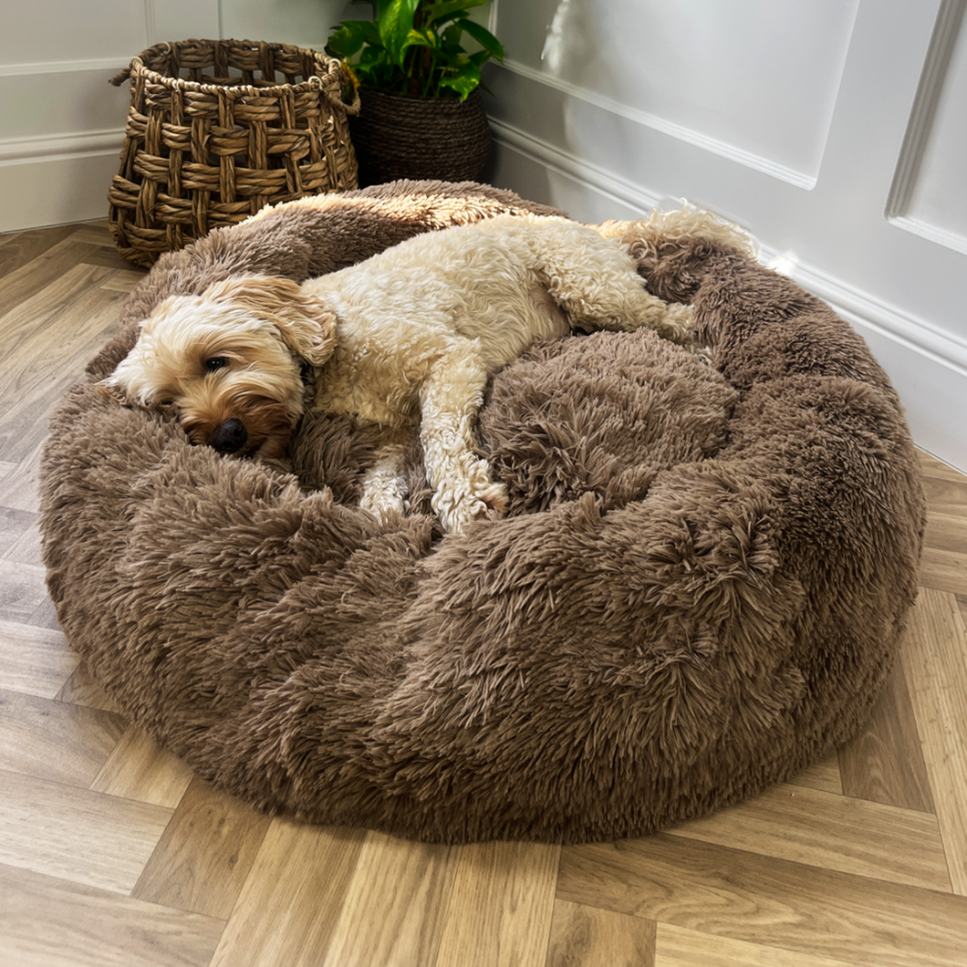 Light Brown Calming Donut Bed