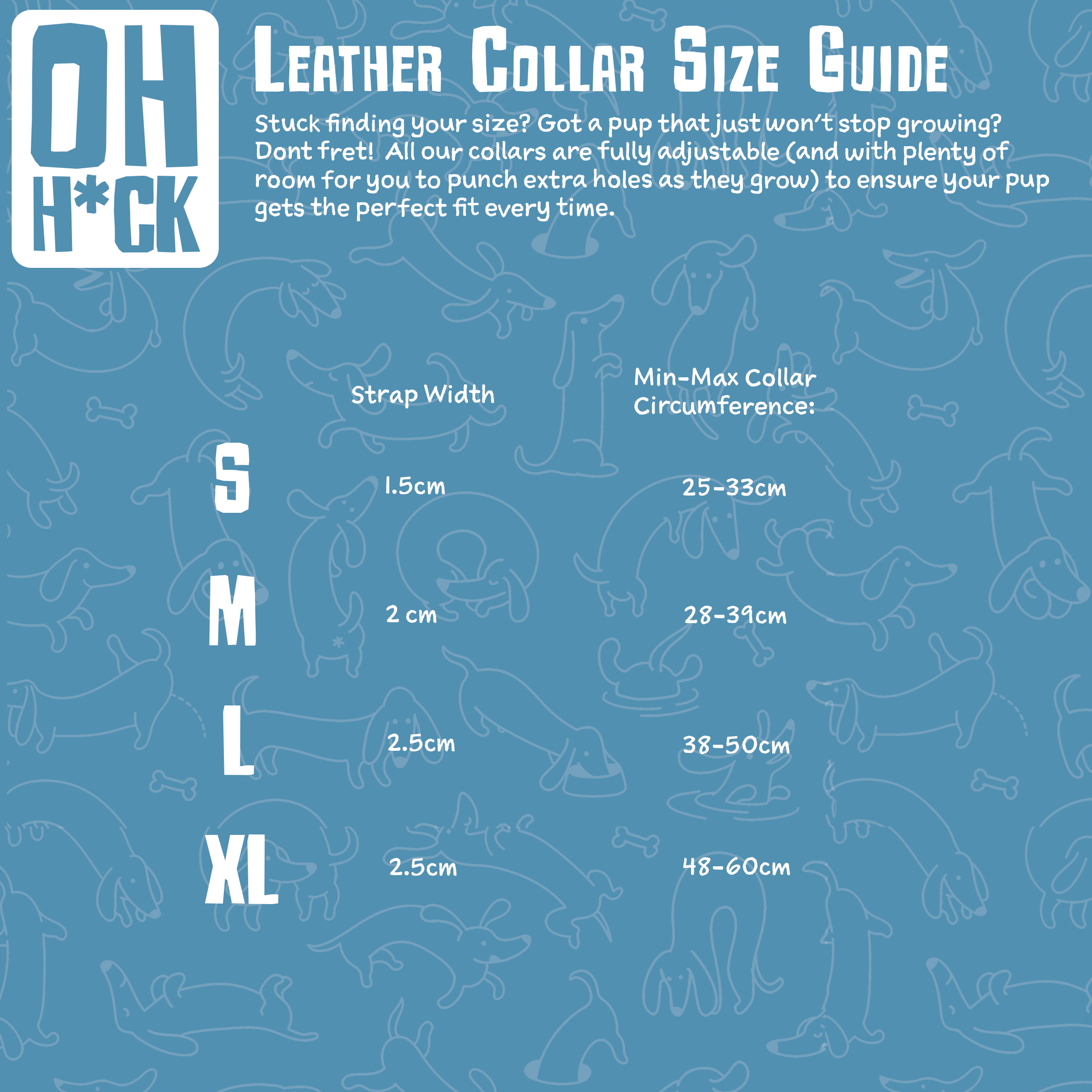vegan leather dog collar size guide