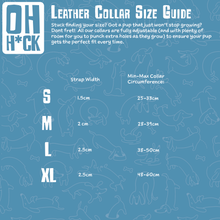Load image into Gallery viewer, vegan leather dog collar size guide
