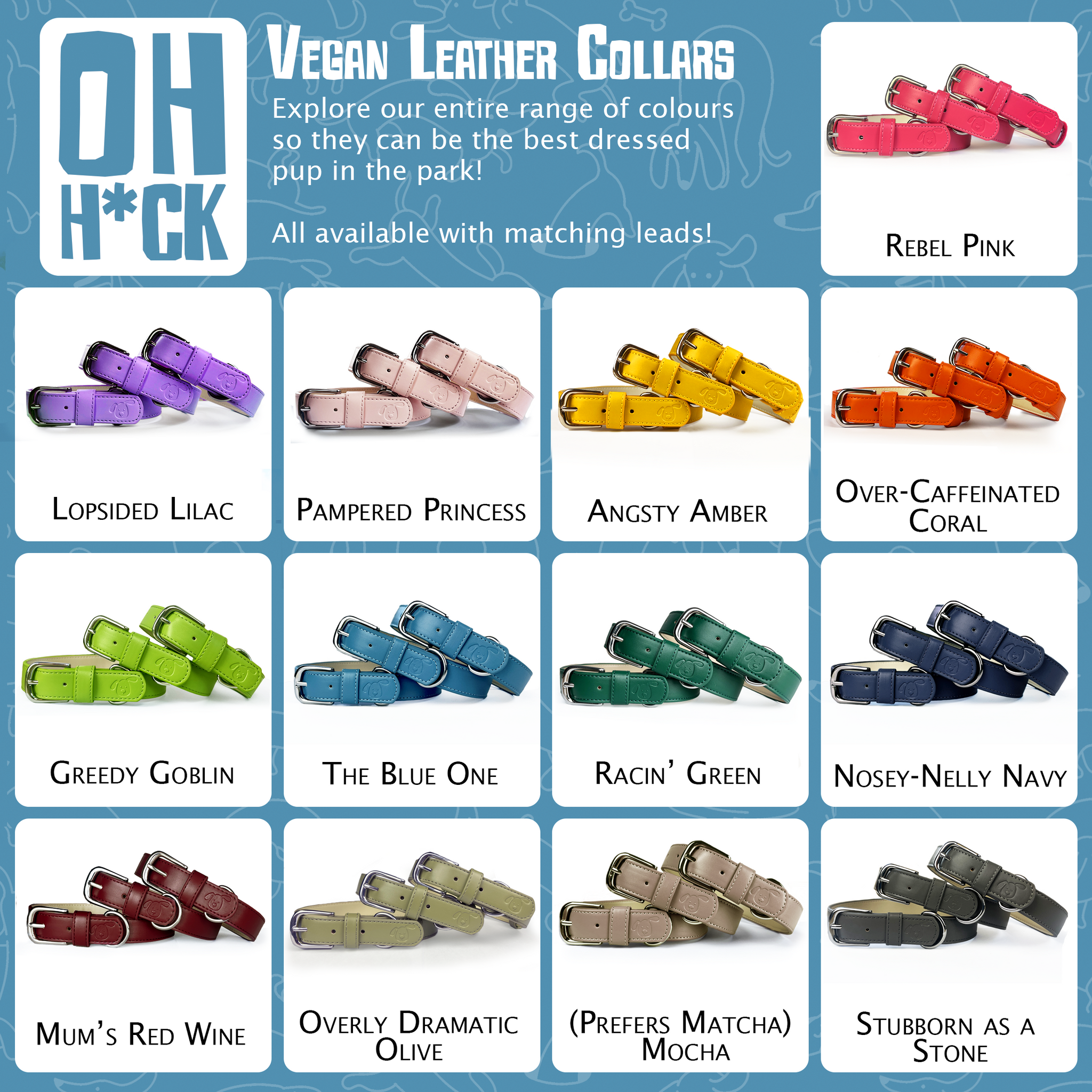 Vegan Leather Dog Collar - Racin’ Green