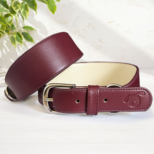 Load image into Gallery viewer, Whippet &amp; Hound Vegan Leather Collar - Wine Red
