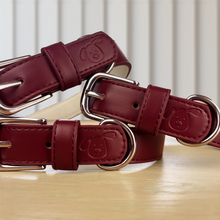 Load image into Gallery viewer, Vegan Leather Dog Collar - Wine Red
