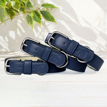 Load image into Gallery viewer, Vegan Leather Dog Collar - Midnight Blue
