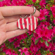 Load and play video in Gallery viewer, Candy Stripe Collection - Handcrafted Dog Tag - Red
