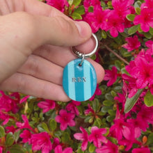 Load and play video in Gallery viewer, Candy Stripe Collection - Handcrafted Dog Tag - Blue
