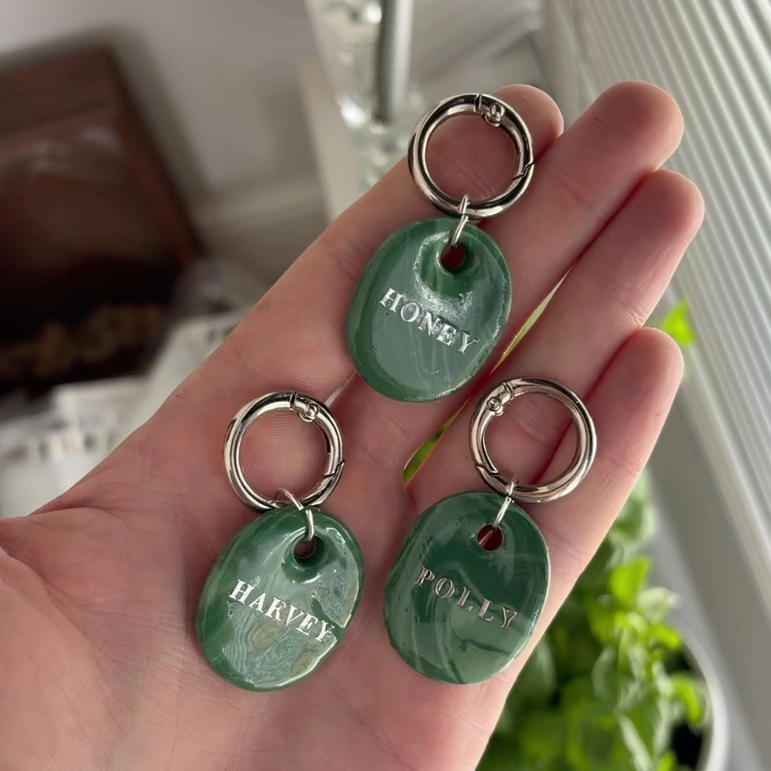 Quarry Collection - Handcrafted Dog Tag - Green Marble