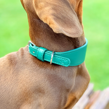 Load image into Gallery viewer, Whippet &amp; Hound Vegan Leather Collar - Racing Green
