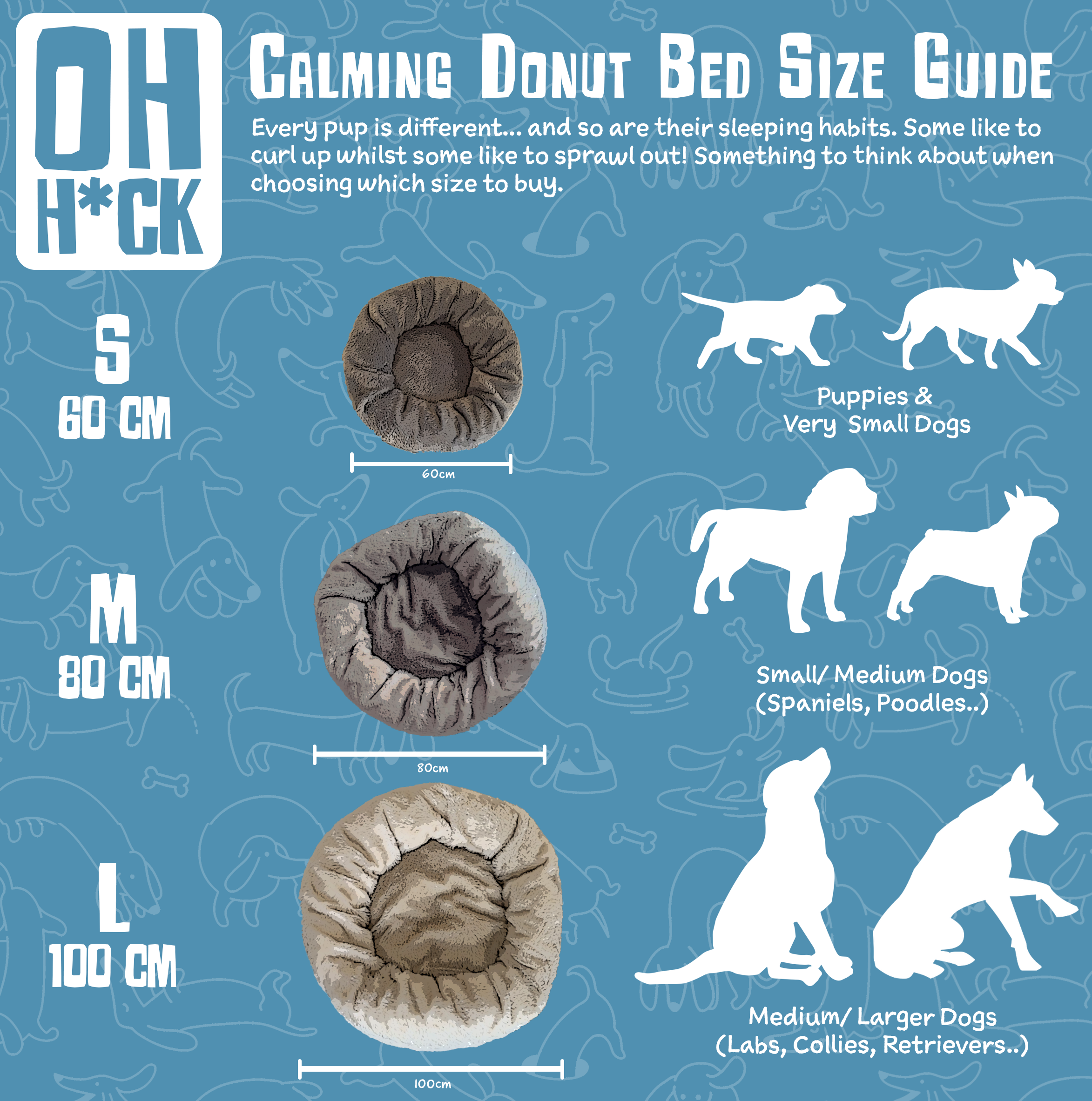 Frenchie Blue Calming Donut Bed